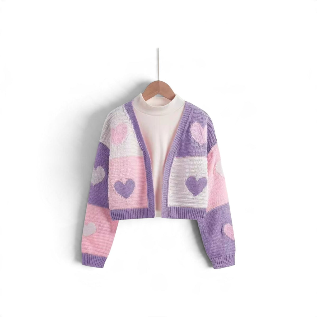 Purple & pink girks knit sweater