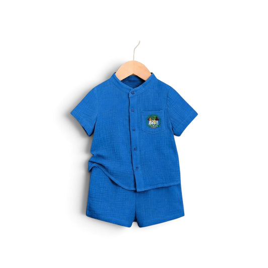 Boys linen blue belize 2pc set