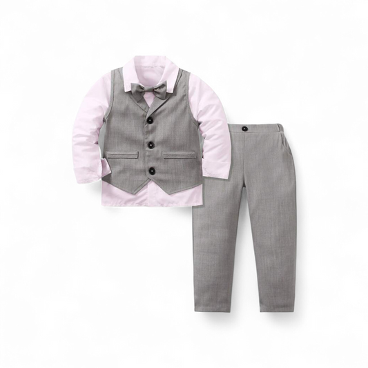 Grey vest set  boys formal set (shirt not included )