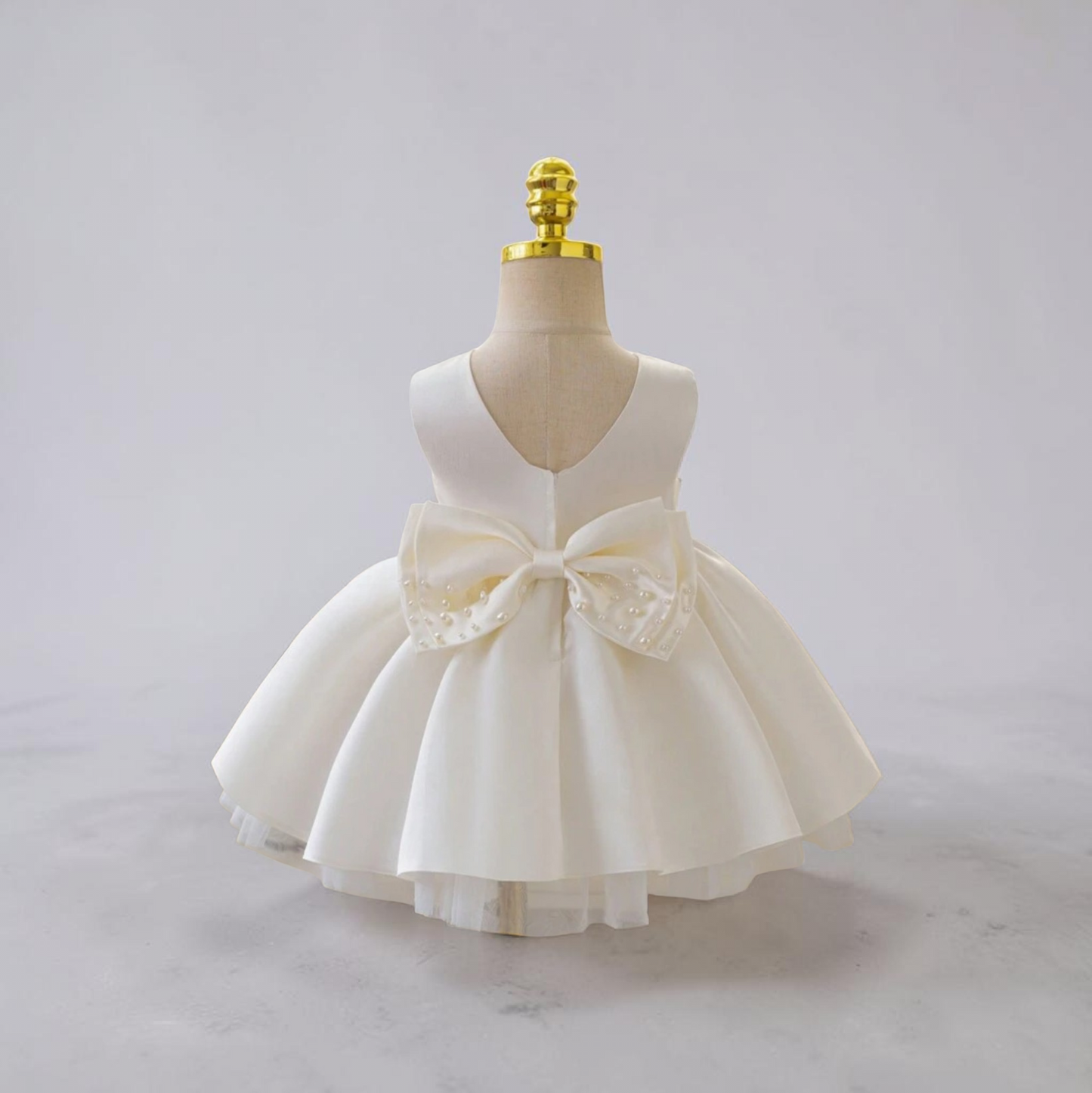 Baby champagne with pearl  formal dress
