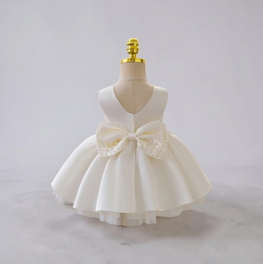 Baby champagne with pearl  formal dress