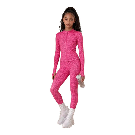 Pink leopard pink girls track set