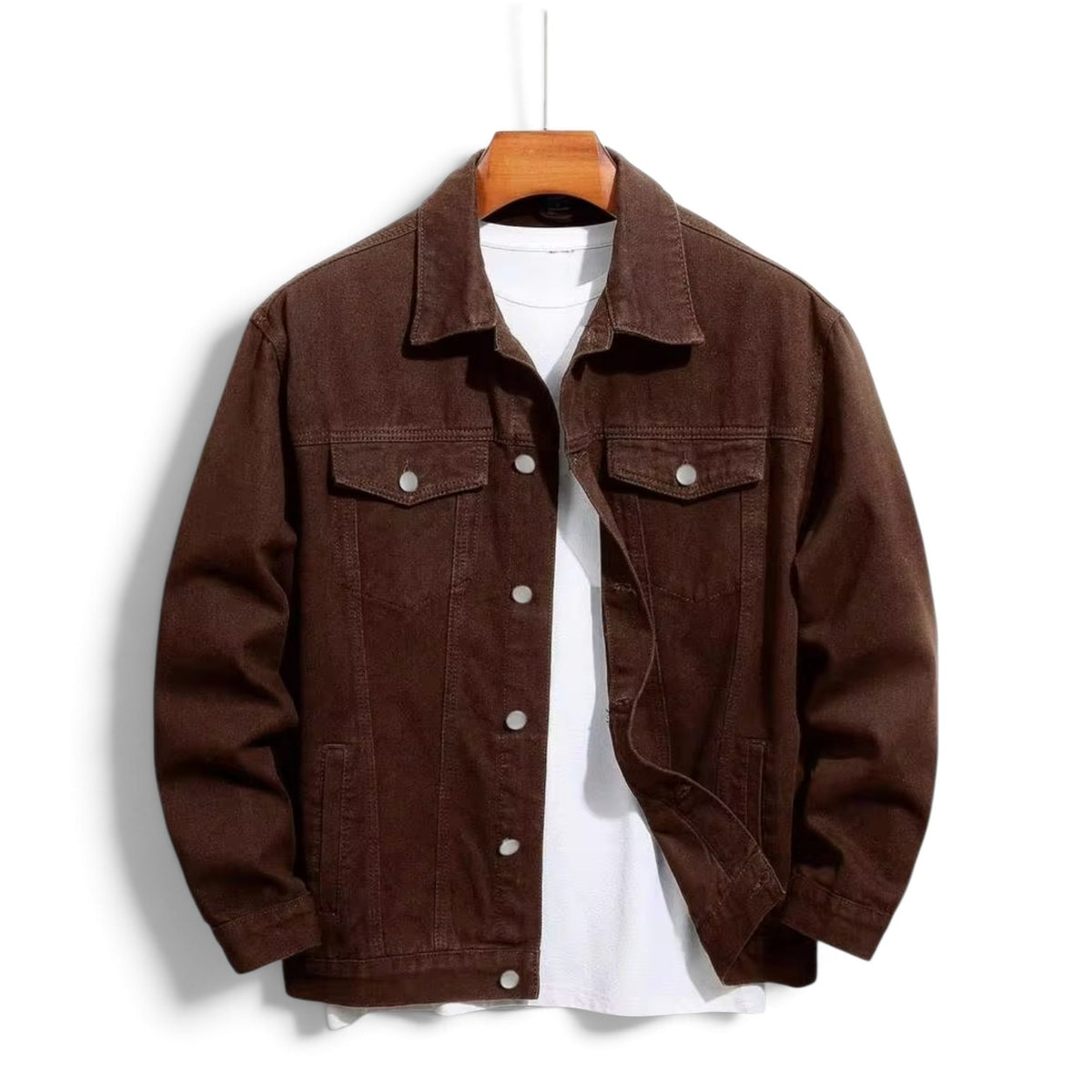 Teen boy denim brown jacket