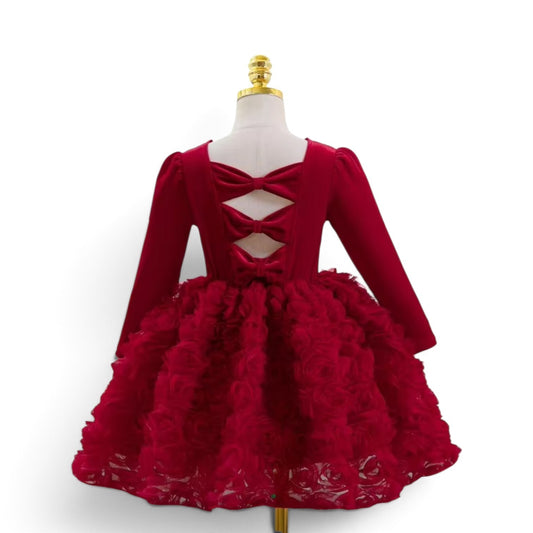 Girls red velvet dress 2k6