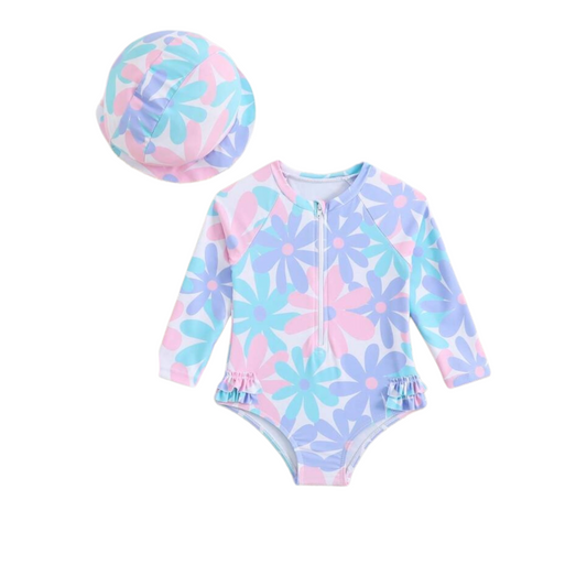 Multicolor baby swimsuit 2pc set