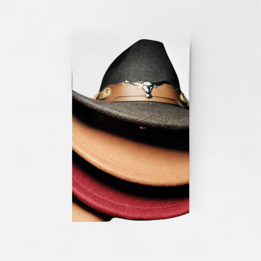 Cowboy hats red brown & black